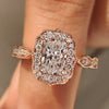 Radiant cut diamond ring with vintage milgrain details.
