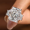 Radiant cut diamond ring available in 8 to 12 carats.
