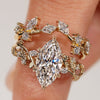 Marquise cut bridal set with matching wedding band.
