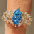Dutch Marquise Engagement Ring with blue diamond
