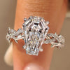 Nature Inspired Coffin Cut Diamond Twisted Thorn Ring