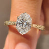 Oval Diamond Ring in Vintage Inspired Style
