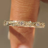 Milgrain wedding band with marquise and round diamonds.
