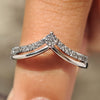 Round diamond wedding band with half eternity style design

