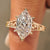 Dutch marquise solitaire ring with lily of the valley flower details.
