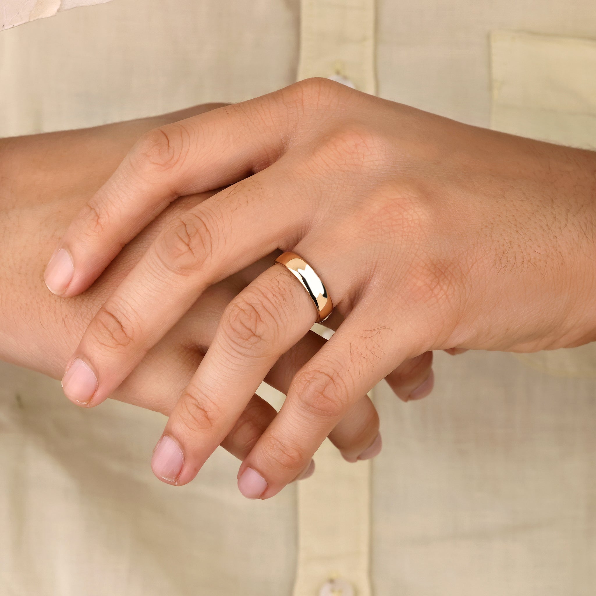 Carat Diamonds mens wedding band with simple clean finish.
