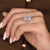 Radiant cut diamond ring with trellis setting detail
