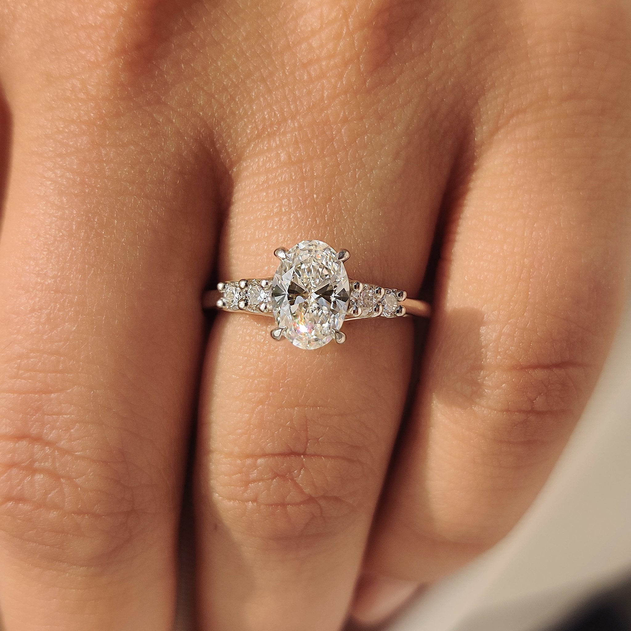 IGI certified oval cut diamond ring design.
