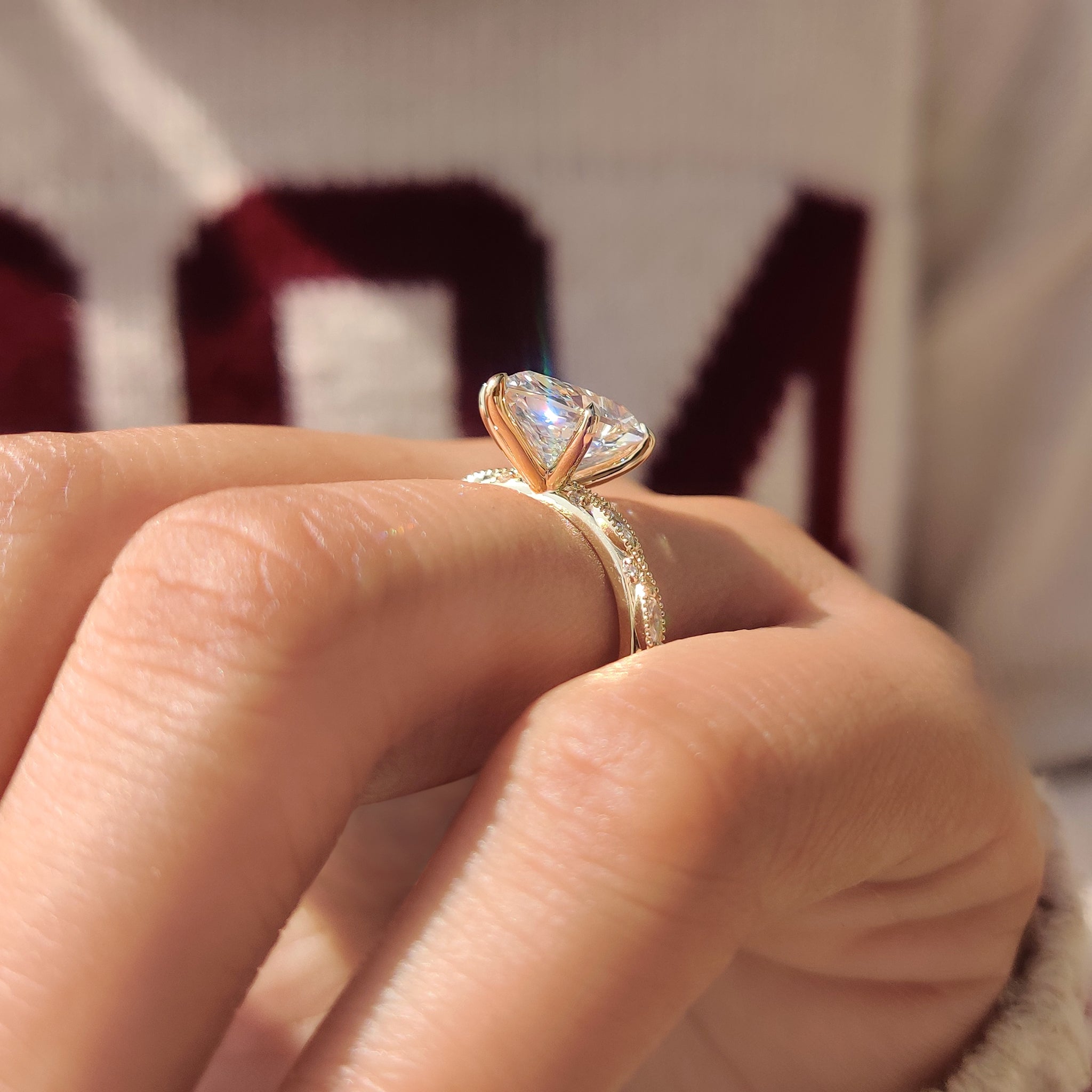 Dutch marquise ring with six claw prong and balanced design
