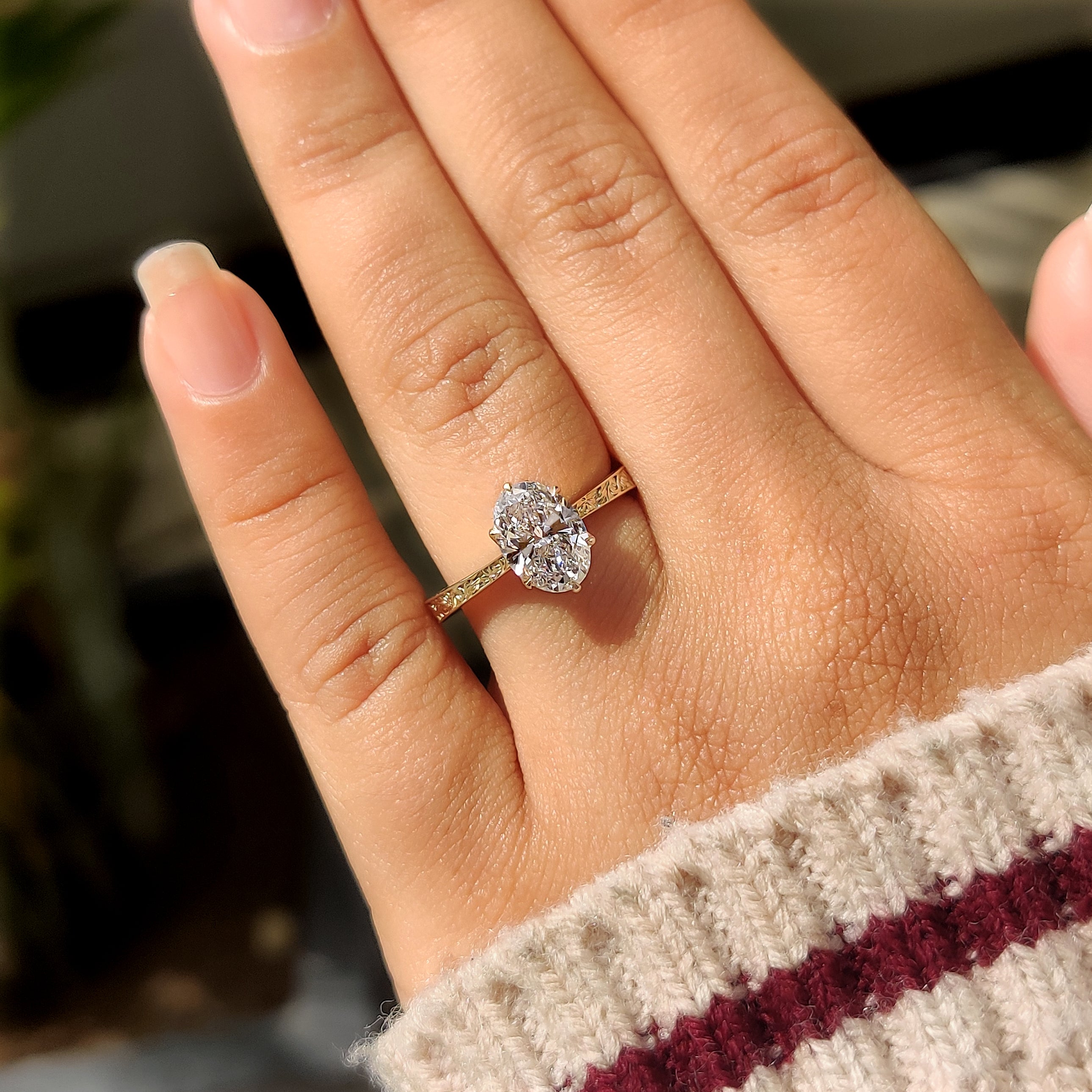 Oval Diamond Ring with Lab Grown Diamond
