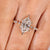 Lab grown Dutch marquise ring with six prong setting

