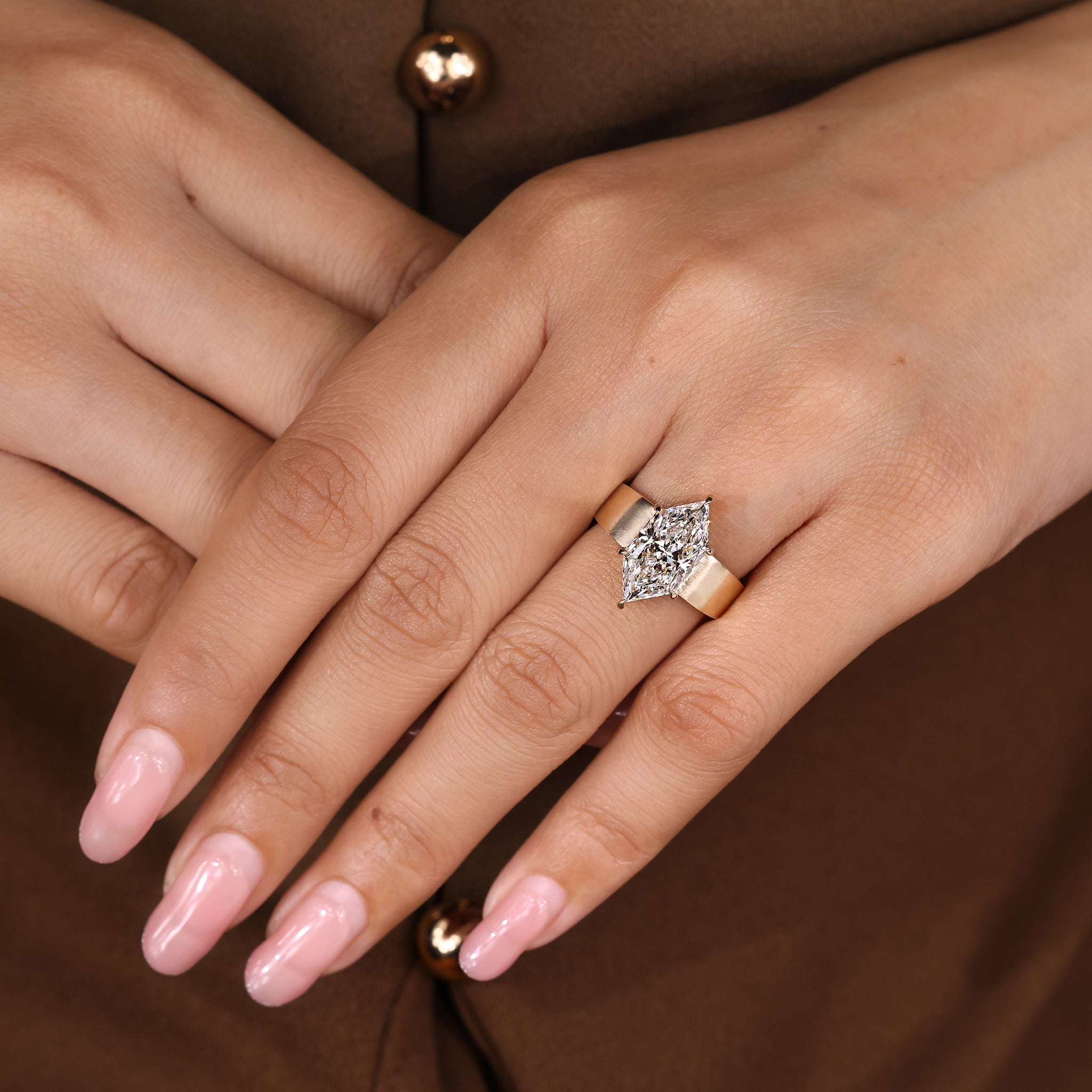 Carat Diamonds Dutch marquise diamond solitaire ring.
