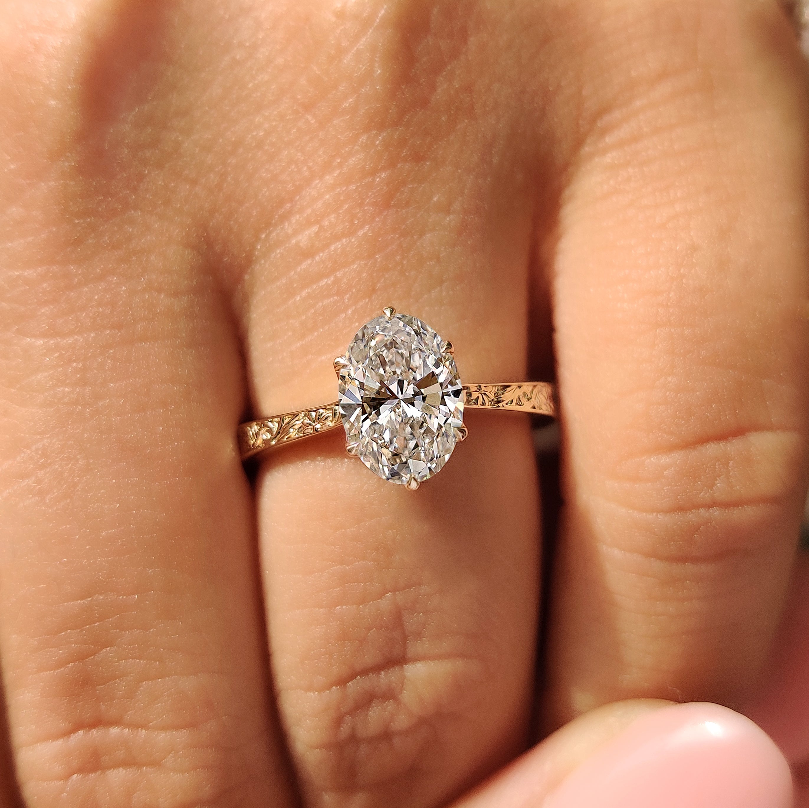 Vintage Inspired Oval Diamond Ring
