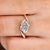 Handmade marquise engagement ring with east west setting
