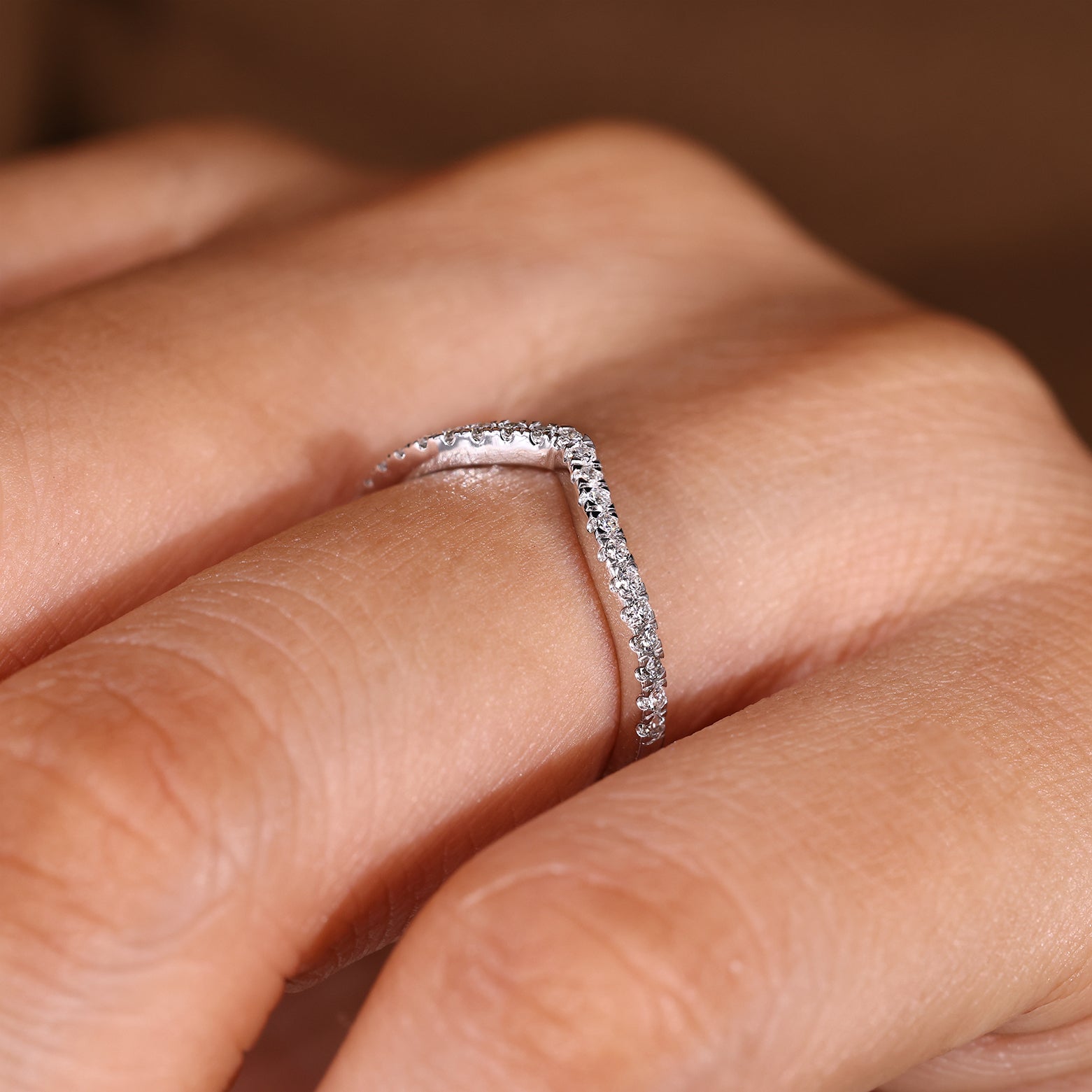 Chevron Wedding Band - Stackable Style