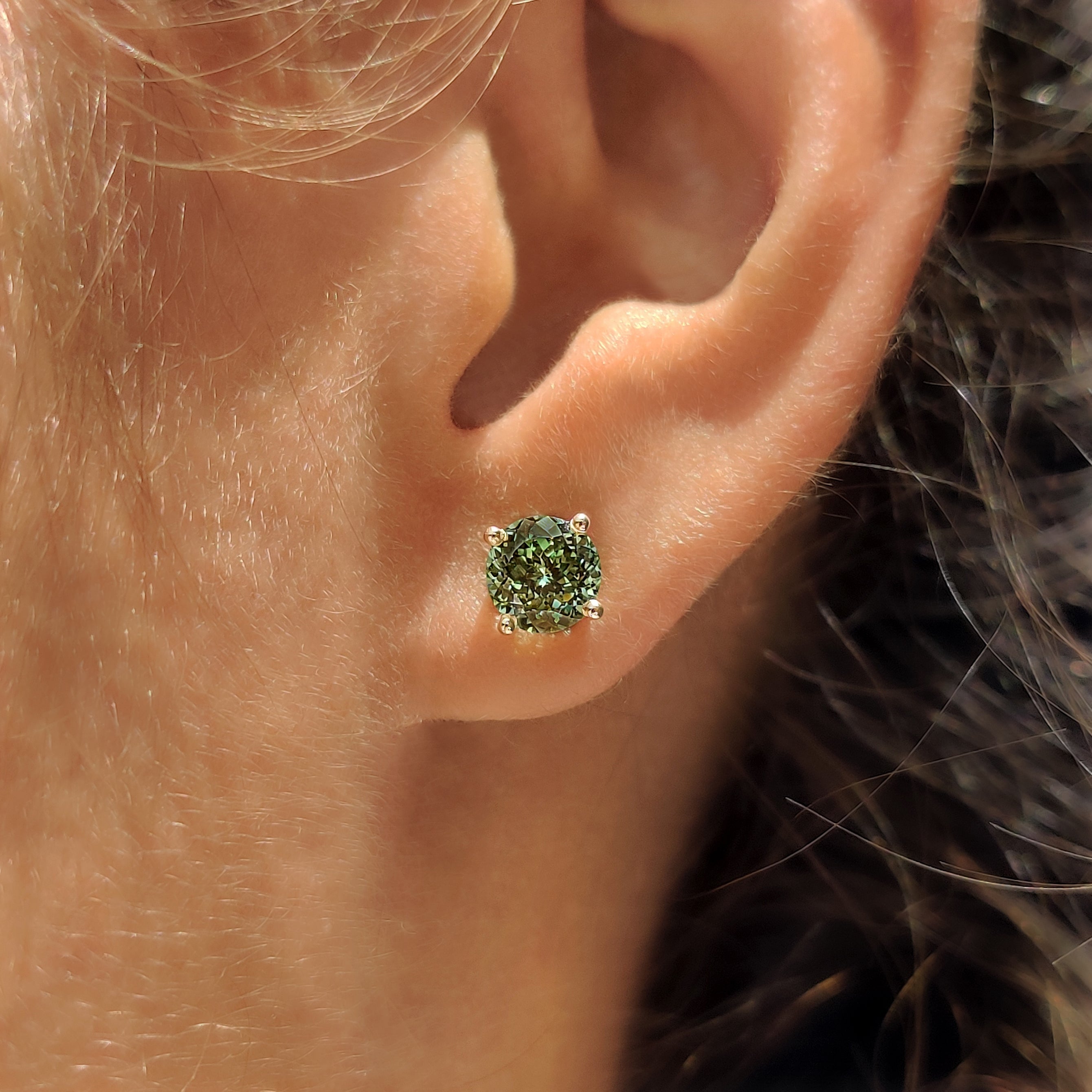 Lab grown Portuguese diamond earrings with push back posts
