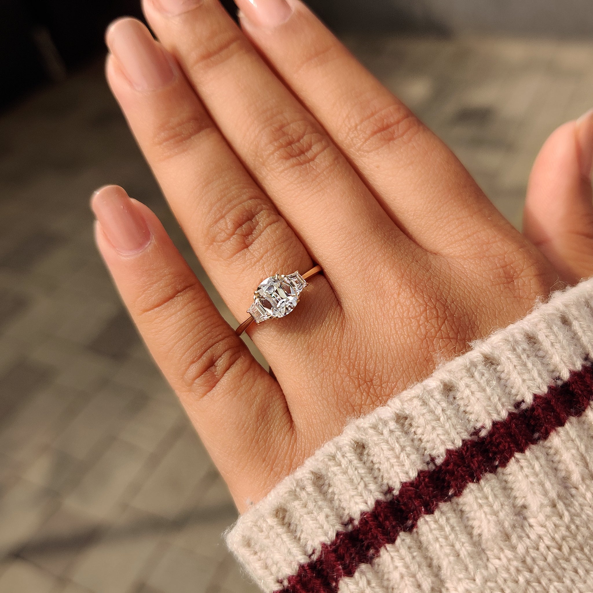 Carat Diamonds cushion cut diamond ring handmade design
