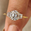 Cushion cut diamond ring with old Mine cut center stone
