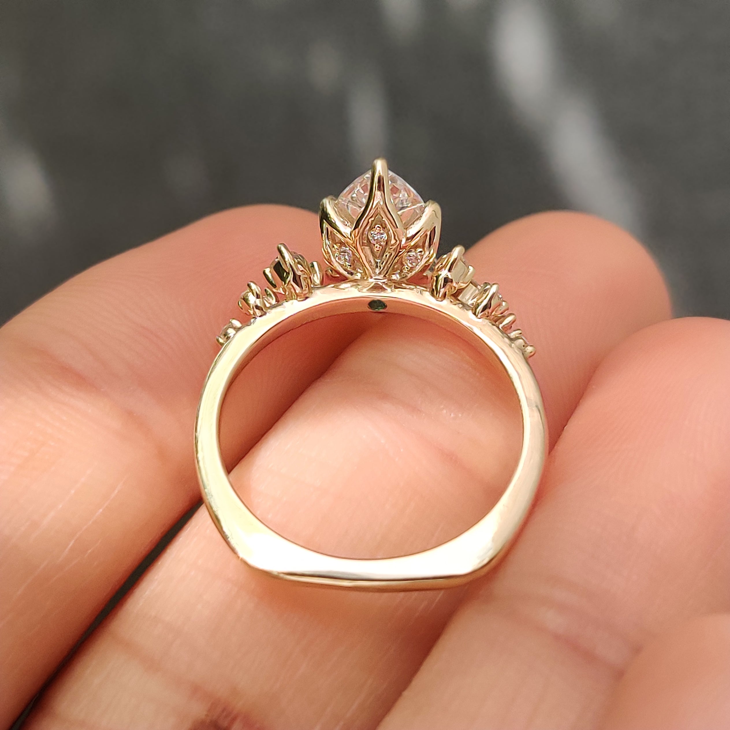 Marquise Engagement Ring designed with Muse Setting and Euro shank

