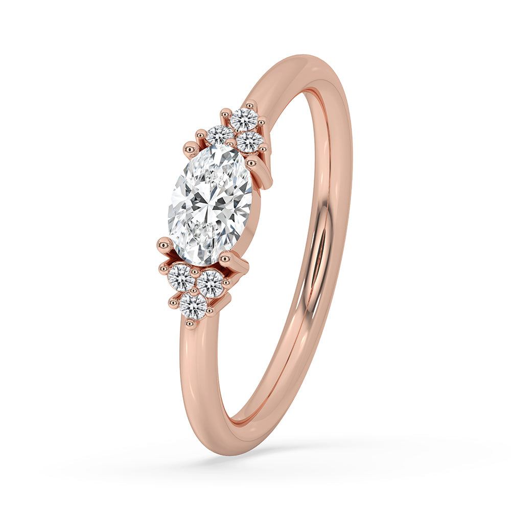 7 Stone Diamond Ring In Rose Gold