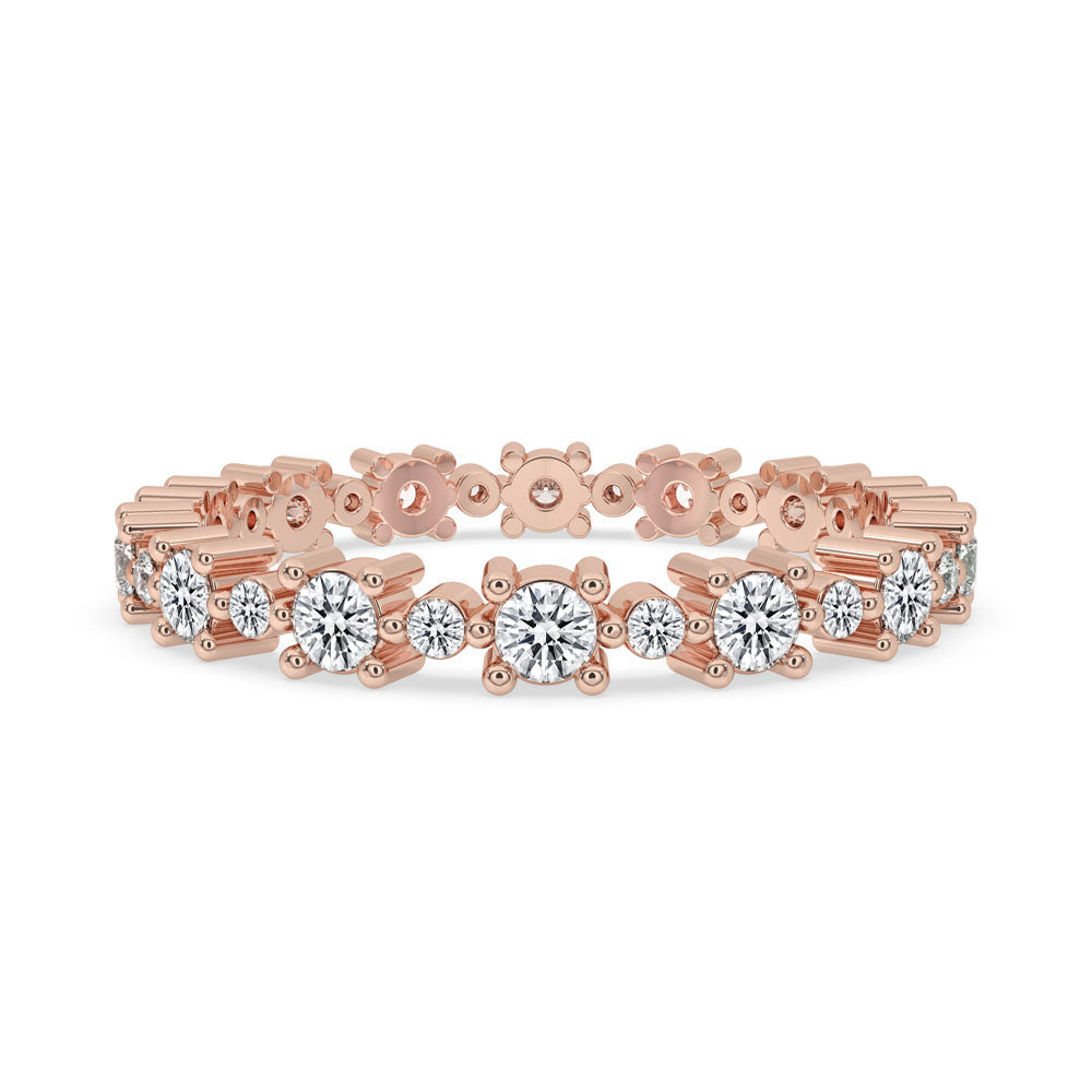 Rose Gold Eternity Band designed for everyday and bridal wear.

