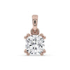 Double prong pendant crafted in rose gold with IGI certified diamonds.
