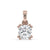 Double prong pendant crafted in rose gold with IGI certified diamonds.
