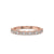 Half eternity diamond band featuring round cut diamonds in a prong setting.
