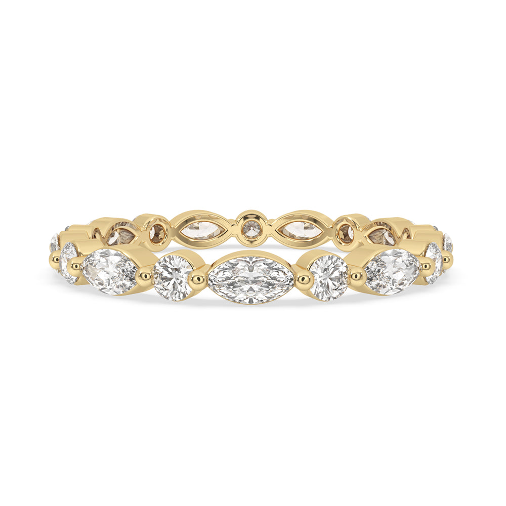 Stunning marquise diamond wedding band with elegant design.
