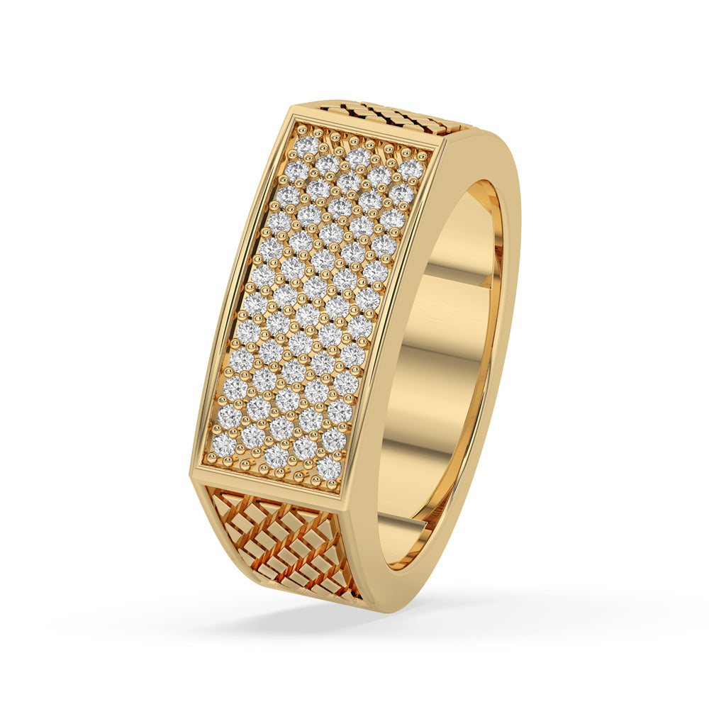 Multi Row Diamond Band with Pave Round Diamond Band.