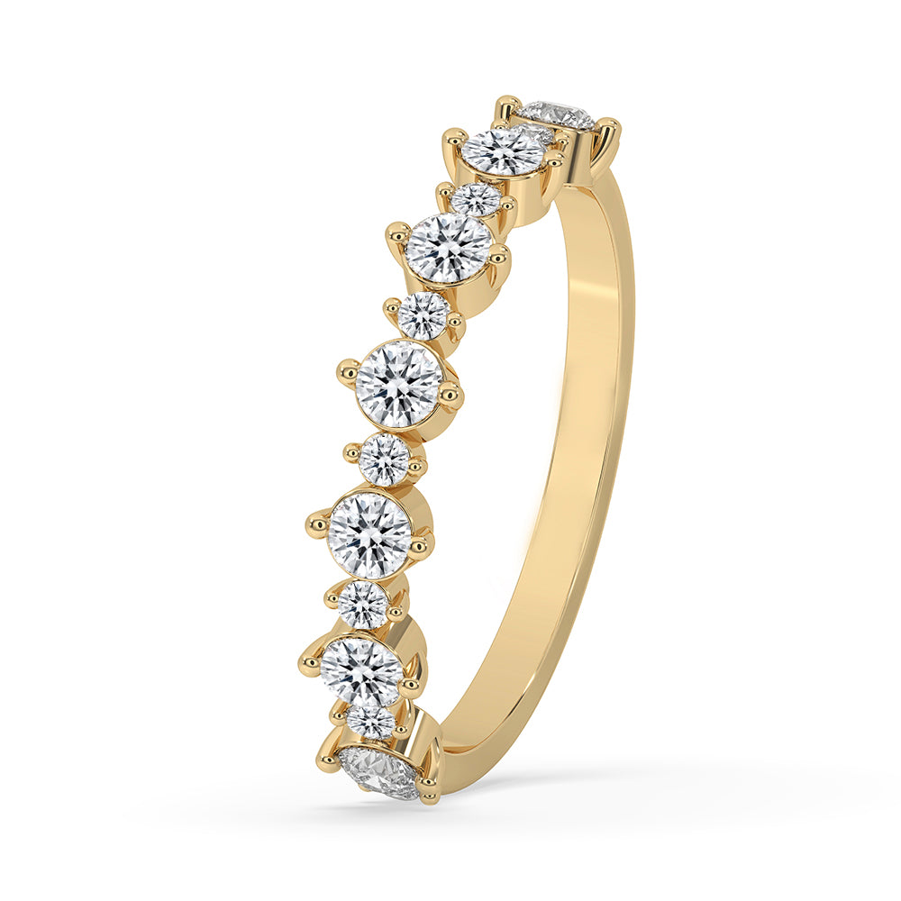 Half eternity band designed for comfort and everyday style.
