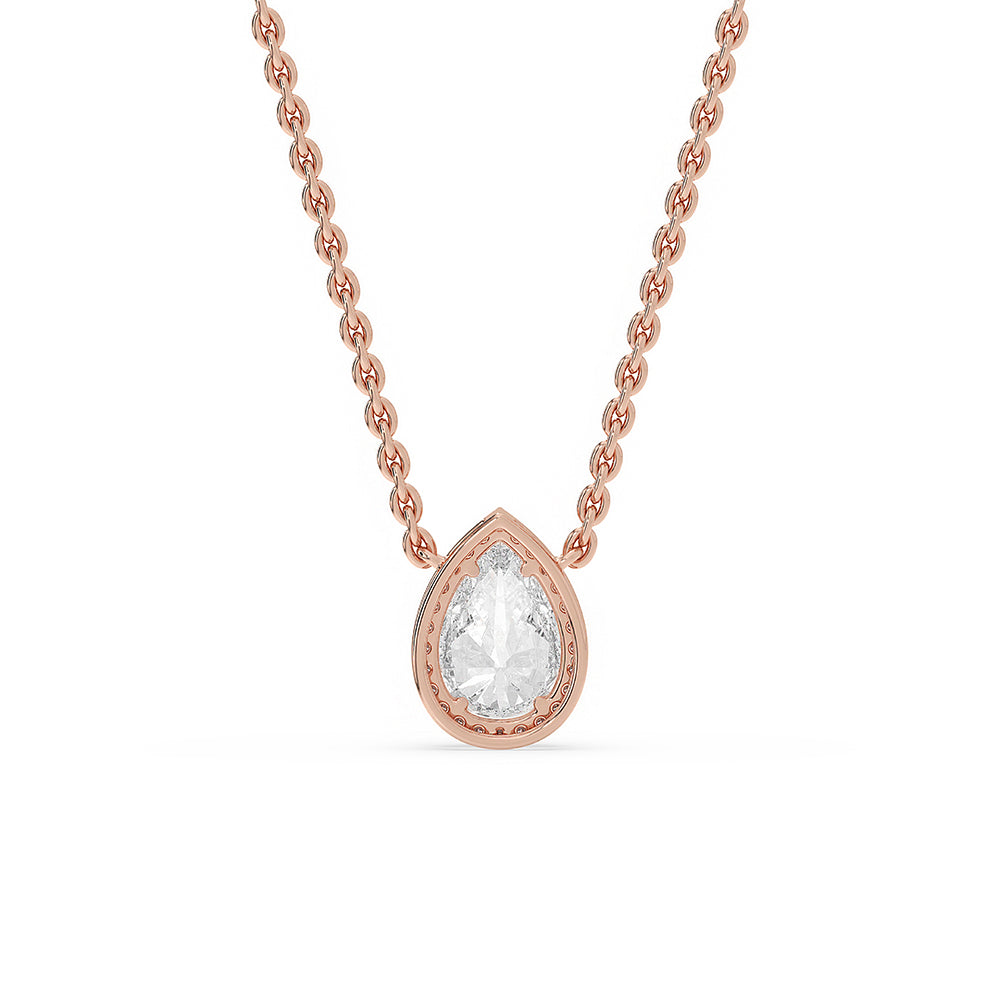 Halo Pendant with a stunning rose gold pendant.