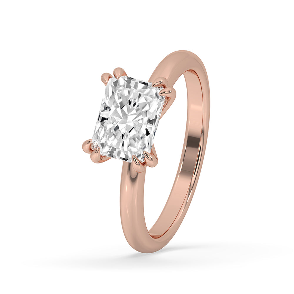 East West engagement ring showcasing a unique horizontal setting.