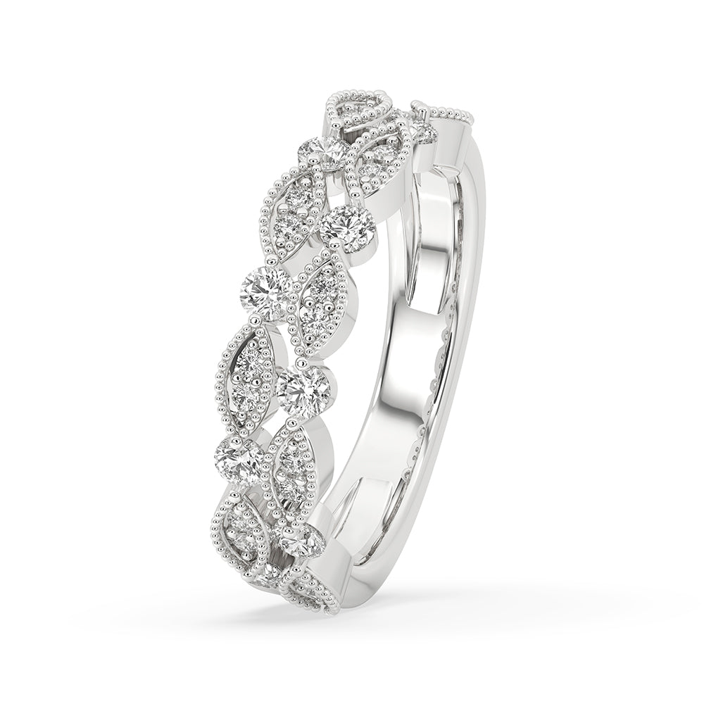 Double row eternity band crafted with fine white gold setting.
