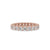 Rose gold engagement band with a round diamond wedding band design.
