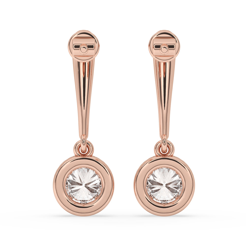 Carat Diamonds Earrings with Round Cut Diamonds.