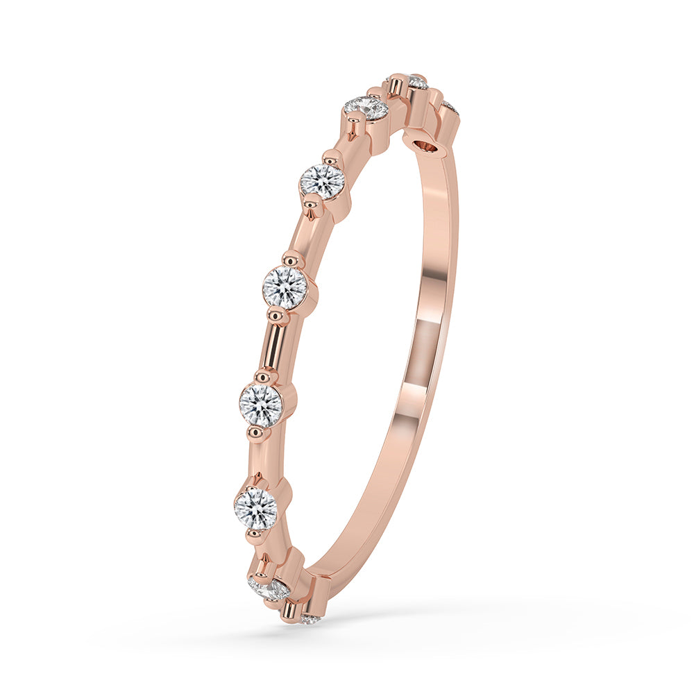 Distance pave band available in a Rose Gold Wedding Band setting.
