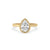 Pear-shaped rose cut diamond solitaire ring.

