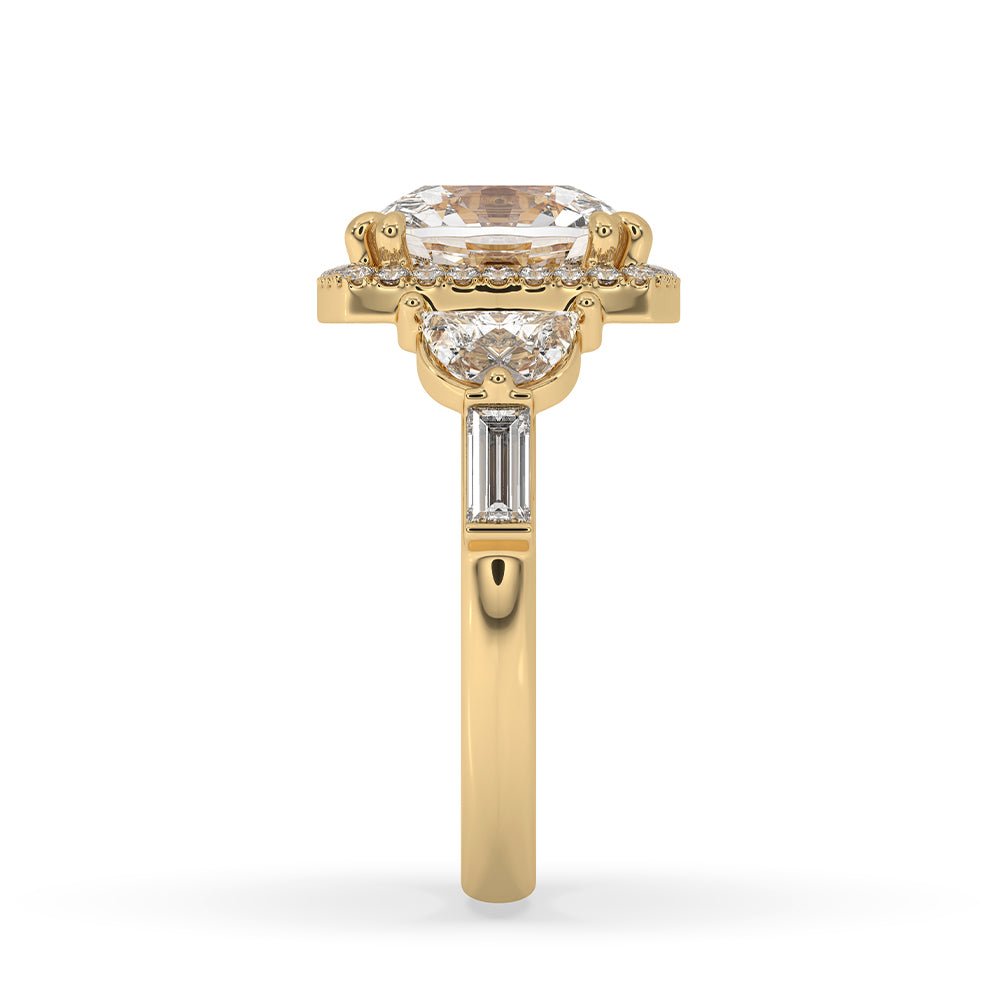 White gold diamond ring featuring a sleek, polished finish.
