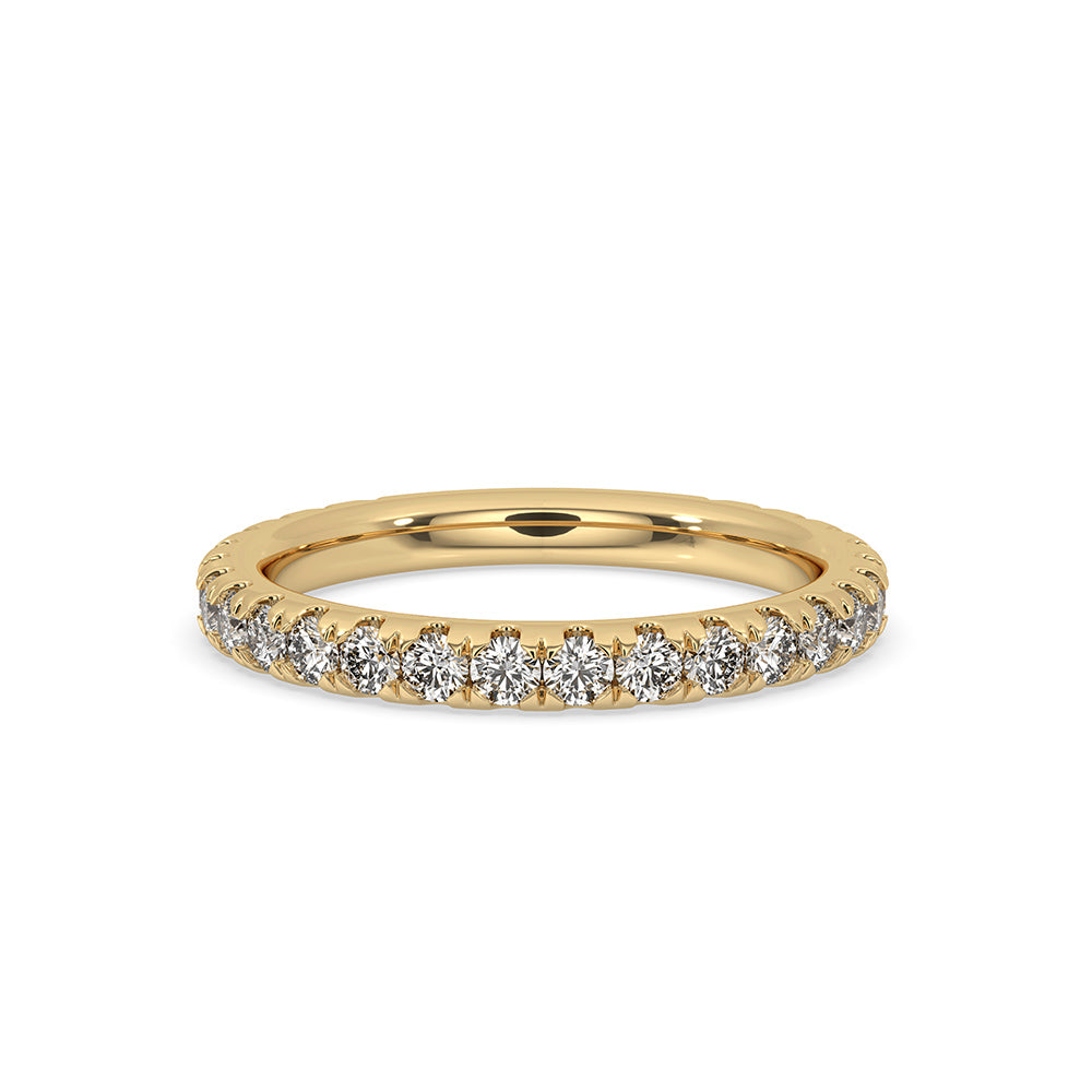 Round diamond gold band with a sleek and elegant design.
