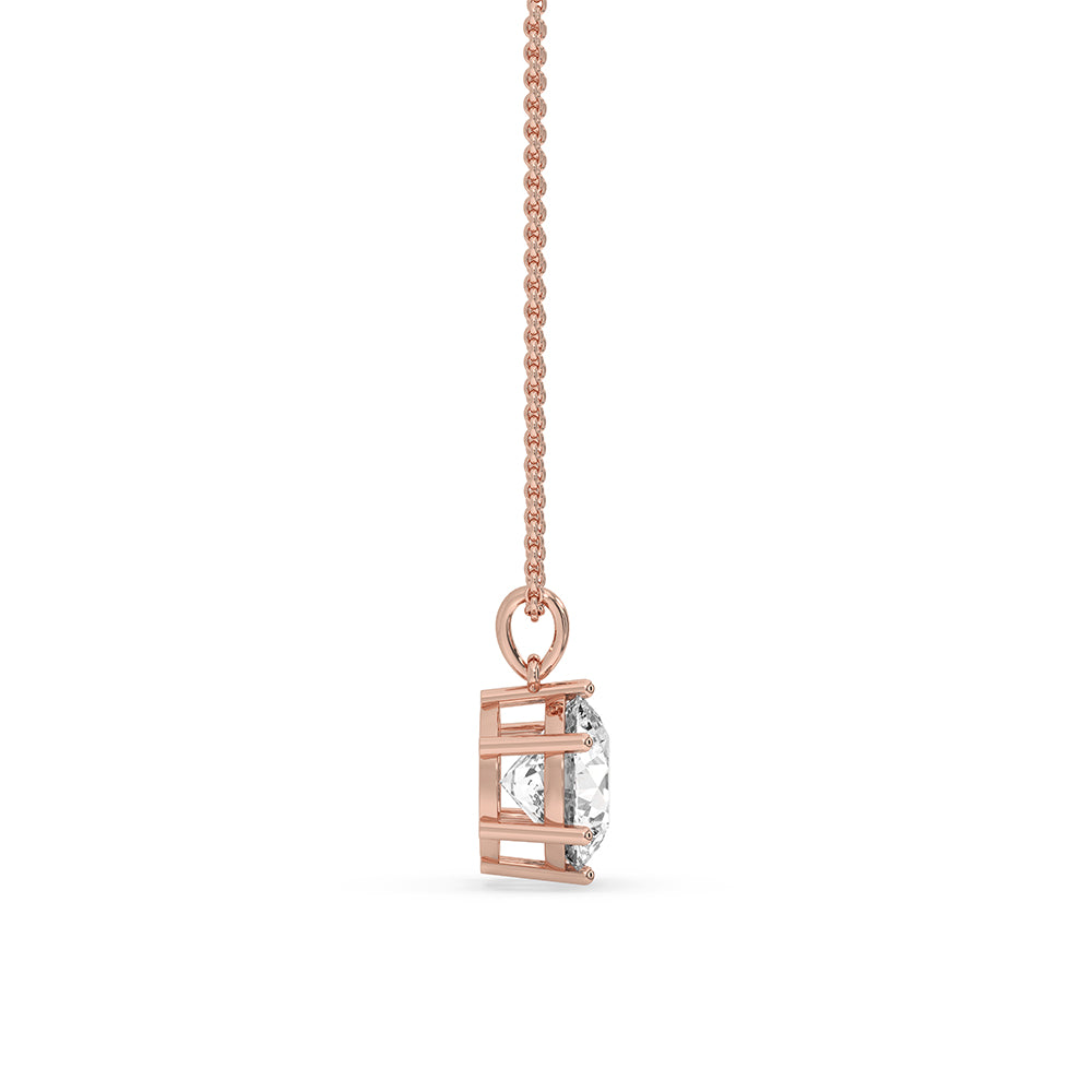 Solitaire diamond pendant in classic design.
