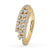 Round cut wedding band styled in triple row pave setting.
