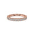 Rose gold diamond eternity band with round cut diamonds.
