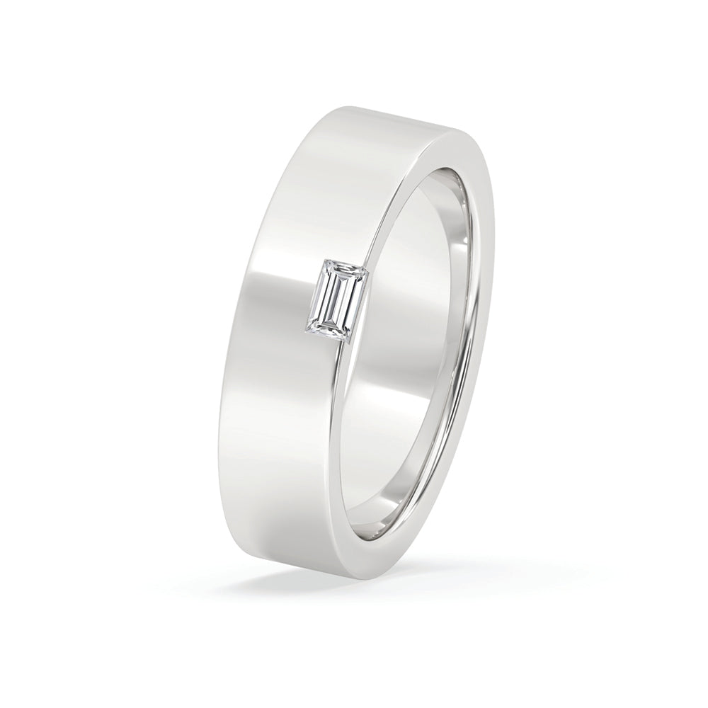 Baguette diamond ring set in a beautiful white gold engagement ring.
