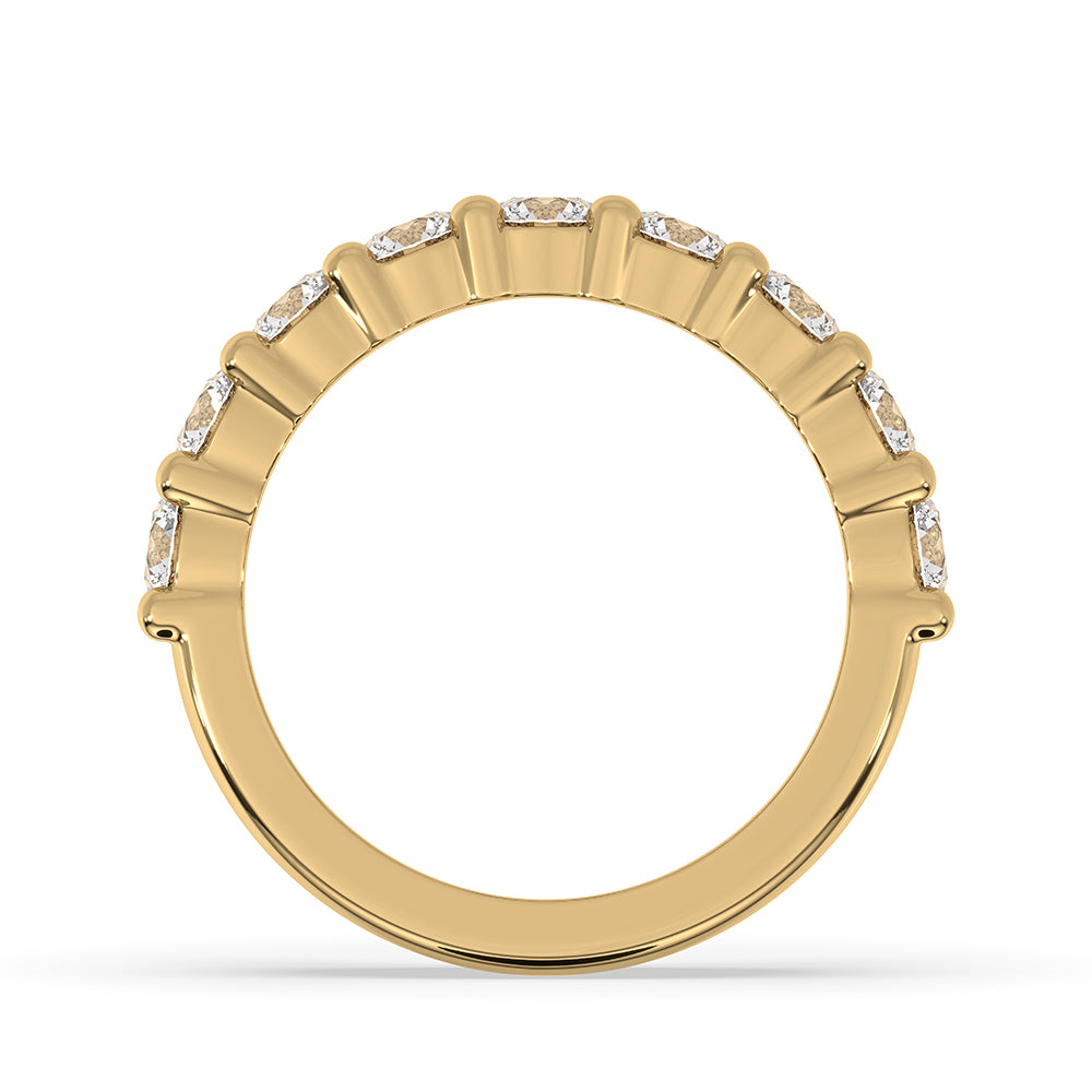 Handmade band featuring lab grown diamonds.
