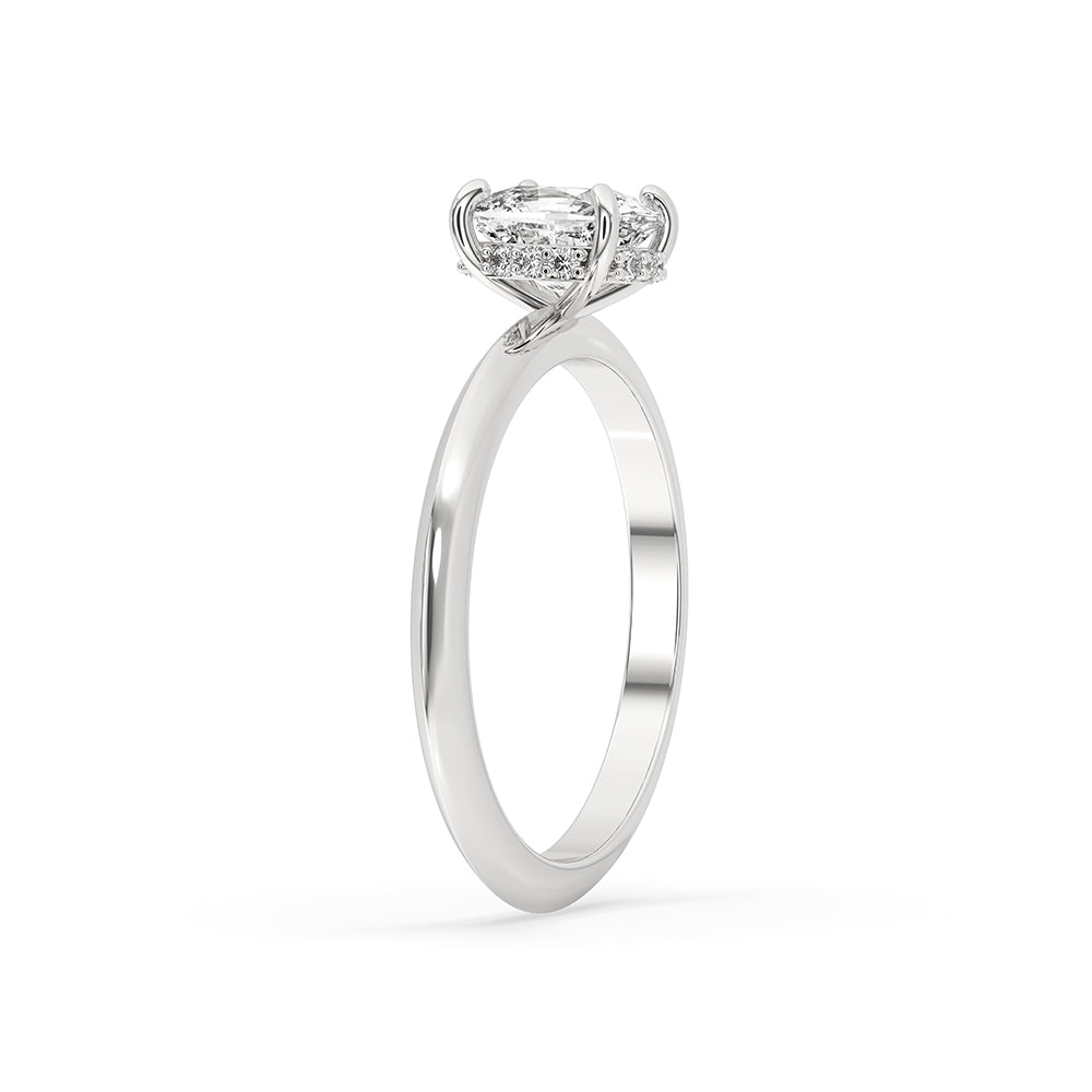 Hidden Halo Round Diamond Ring featuring a stunning round diamond centerpiece.
