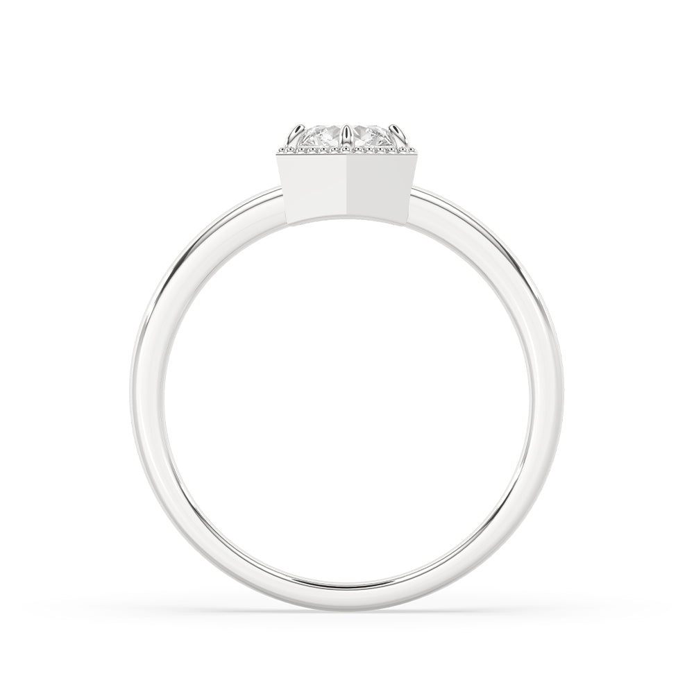 Carat diamonds engagement ring presented in a proposal scene.