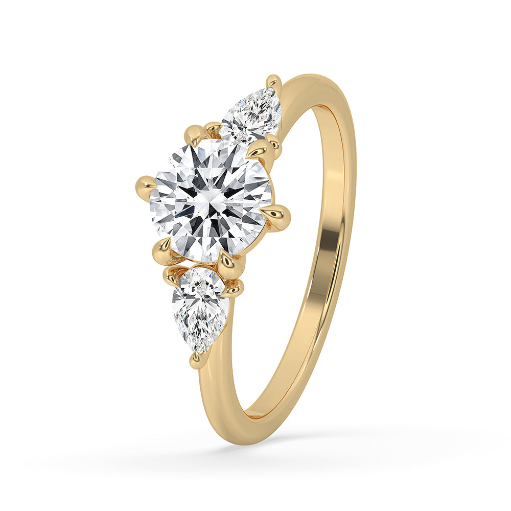 Round cut diamond ring with IGI certified lab grown diamond center
