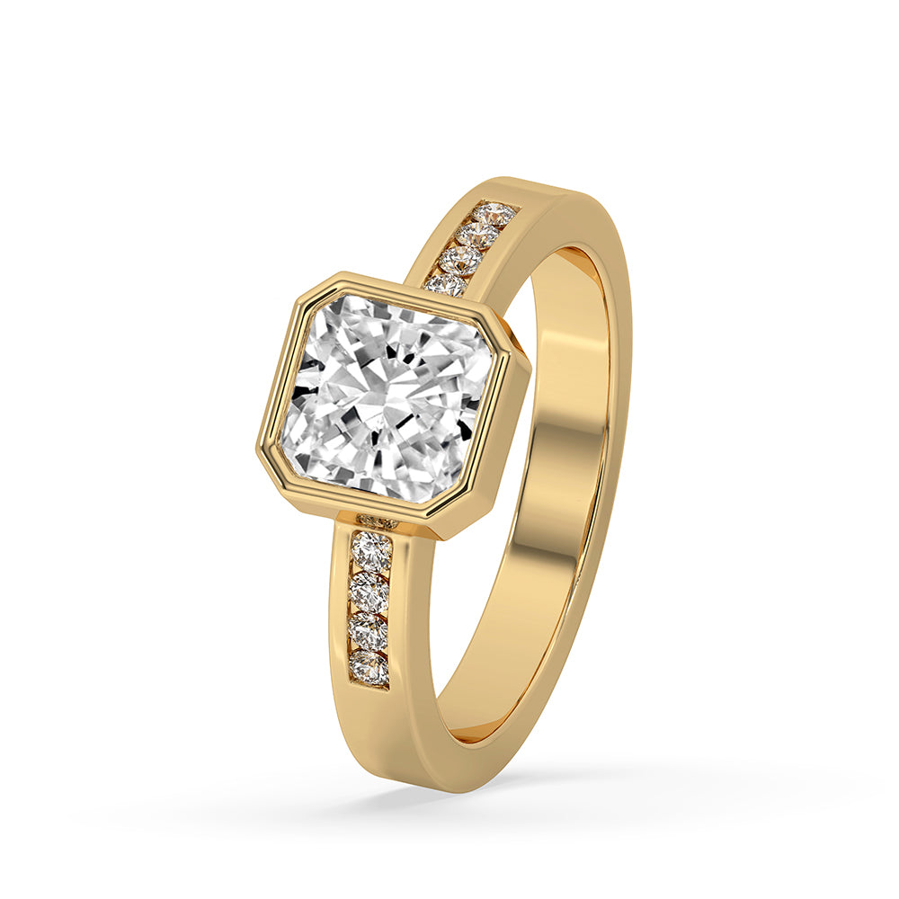 Yellow gold engagement ring with a custom design for elegance.