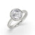 Bezel setting solitaire ring with a lab grown diamond.
